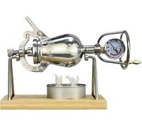 CañóN Palomitas En, MáQuina Palomitas, Palomitera Manual De Acero Inoxidable De Alta PresióN Con Base De Madera, Ideal Para Reuniones Familiares Y Entretenimiento(500ml)