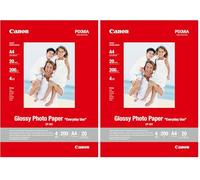 Canon Papel fotográfico brillante GP-501 tamaño A4 (20 hojas) - 200 g/m² (Paquete de 2)
