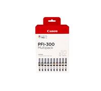 Canon PFI-300 - Lote de 10 Cartuchos de Tinta para imagePROGRAF PRO-300 (10 Cartuchos de Tinta en Embalaje sin plástico), Multicolor