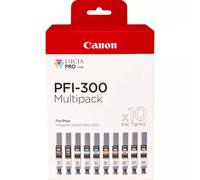 Canon PFI-300 cartucho de tinta 10 pieza(s) Original Negro, Azul, Cian, Gris, Magenta, Foto negro, Foto magenta, Rojo, Amarillo