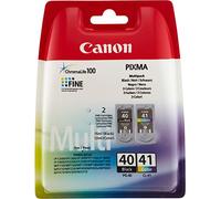 Canon PG-40+CL-41 Cartuchos de tinta original BK+Tricolor para Impresora de Inyeccion de tinta Pixma iP1200-iP1300-iP1600-iP1700-Ip2200-MP150-MP160-MP170-MP180-MP460