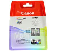 Canon PG-510+CL-511 Cartucho Multipack de tinta original Negro y Tricolor para Impresora de Inyeccion de tinta Pixma MX320-MX330-MX340-MX350-MX360-MX410-MX420-MP230-MP240-MP250-MP252-MP260-MP270-MP272-MP280-MP282-MP480-MP490-MP492-MP495-MP499-IP2700-IP2702