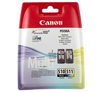 Canon PG-510/CL-511 cartucho de tinta 2 pieza(s) Original Rendimiento estándar Negro, Cian, Magenta, Amarillo