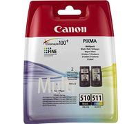 Canon PG-510/CL-511 cartucho de tinta 2 pieza(s) Original Rendimiento estándar Negro, Cian, Magenta, Amarillo