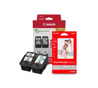 Canon + 10x15 cm Fotopapier 50 Blatt Value Pack negro / varios colores / Blanco Original PG-510+CL-511