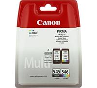 CANON PG-545 / CL-546 Tinta negra y de color, Capacidad estándar para negro: 180 hojas, modelo: 180SS, 2 blísteres sin alarma