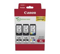 Canon PG-545XL x2 + CL-546XL Fine Cartuchos de Tinta Original Multipack | 2x Negro más Color - tinta auténtica para casa - para PIXMA TS3350, TS3150, TS3450, TS3355, TS3351, MG2550S y más!