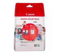 Canon + 10x15 cm Fotopapier 50 Blatt Value Pack negro / varios colores Original PG-560XL+CL-561XL