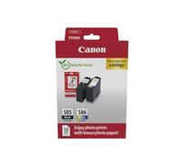 Canon PG-585 + CL-586 Fine Cartuchos de Tinta Original + Papel Fotográfico | 7.3ml + 9.9ml Tinta auténtica y papel fotográfico - para PIXMA TS3750i, TR4755i, TS7650i, TS7750i, TS6550i, TS7550i y más!