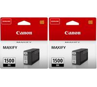 Canon PGI-1500 BK Cartucho de Tinta Original Negro para Impresora de Inyeccion de Tinta Maxify MB2050-MB2150-MB2155-MB2350-MB2750-MB2755 (Paquete de 2)