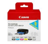 Canon Cartucho de tinta PGI-550+CLI-551 Multipack original BK/C/M/Y/G