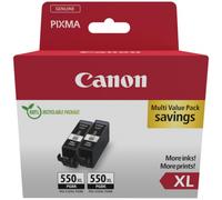 Canon Tinta - PGI-550XL - Pack de 2 Cartuchos Originales - (x 2 Negro) - Imprime Hasta 500 páginas A4