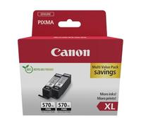Canon PGI-570XL BK, Cartucho de Tinta Original, Multipack, 2 Cartuchos de Tinta Independientes, Color Negro, Compatible con Impresoras de Inyección de Tinta PIXMA