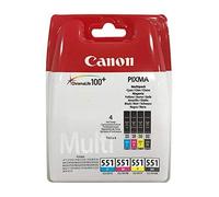 Canon PIXMA iP7250/ 8750, iX6850, MG 5450/ 5550/ 5650/ 6350/ 6450/ 6650/ 7150/ 7550, MX725/ 925 (4 unidades)