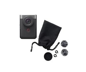 Canon Powershot V10 Vlogging Kit + Accesorios, Cámara Vlogging y Streaming, Sensor 1" 20,9 MP, Vídeo 4K, Objetivo 19mm, Conectividad WiFi, Bluetooth y USB-C, Pantalla Táctil Ángulo Variable, Silver