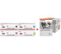 Canon + Prindo Universal Papier 2500 Blatt Value Pack negro / cian / magenta / amarillo / Blanco Original 069 MCVP