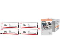 Canon + Prindo Universal Papier 2500 Blatt Value Pack negro / cian / magenta / amarillo / Blanco Original 075 MCVP