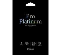 Canon PT-101 - Pro Platinum, papel fotográfico, 10 x 15 cm, 20 hojas (10 x 15 cm, 20 unidades)