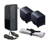 Canon VIXIA HF20 - Pilas inteligentes de alta capacidad (2 unidades) + cargador de viaje AC/DC + paño de limpieza de microfibra Nwv Direct.