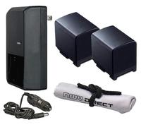 Canon VIXIA HF200 - Pilas inteligentes de alta capacidad (2 unidades) + cargador de viaje AC/DC + paño de limpieza de microfibra Nwv Direct.