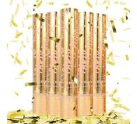 Cañones de confeti biodegradables, paquete de 5 unidades, 30 cm, multicolor, con papel biodegradable para bodas, fiestas, Navidad, celebración de graduación (plata)