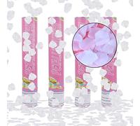 Cañones de Confeti Blanco, XiXiRan 4pcs Confeti Cañon Boda, Lanzador Confeti Cumpleaños, Cañón de Confeti de Fiesta, Cañones de Confeti Navidad, Disparador de Confeti, Tubo de Confeti Boda (pétalo)