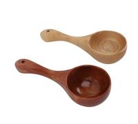 Cañones de Sopa de Madera Juego de 2, Cucharones de Sopa de Madera Maciza, Cucharas de Porción Profunda, Juego de Cucharones de Cocina Hechos a Mano, con Agujeros, Sopas, Tés