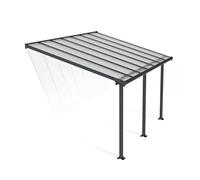 Pérgola de aluminio adosada con cubierta canopia by palram olympia de 300 x 425 cm gris