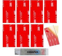 CANOPUS 3M 4910 - Almohadillas de doble cara transparentes resistentes (8 unidades de 25,4 mm x 50 mm), almohadillas adhesivas impermeables VHB de doble cara, decoración del hogar, almohadillas