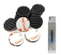 CANOPUS 3M Dual Lock SJ3550 Extra Fuerte (25,4mm - Diá) 16 pz (8 Pares), Almohadillas Autoadhesivas de Fijación, Recerrable, Tiras para Colgar Cuadros, Negro