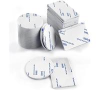 CANOPUS Almohadillas adhesivas blancas de doble cara resistentes, 48 unidades (24 unidades de 50 mm x 30 mm + 24 piezas de 30 mm de diámetro), almohadillas adhesivas de espuma 3M para pared,