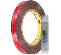 CANOPUS Cinta adhesiva de doble cara extra fuerte, (10 mm x 4,5 m), cinta impermeable de montaje, cinta adhesiva de doble cara para tira LED, decoración del hogar, uso exterior e interior, negro