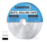 CANOPUS Cinta de butilo para RV, caravana, autocaravana, cinta de butilo extra fuerte blanco (2 mm x 20 mm x 9,1 m) autoadhesiva