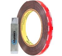 CANOPUS Cinta Doble Cara Extrafuerte 12,7mm x 3m, Impermeable Cinta Adhesiva Doble Cara Para Tiras LED, Adhesivo de montaje para decoración del hogar, Exteriores, Negro