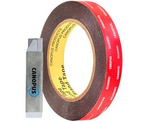 CANOPUS Cinta Doble Cara Extrafuerte 20mm x 3m Grosor 1,2mm Impermeable para Matrículas de Coche, Montaje y Decoración del Hogar, Exteriores