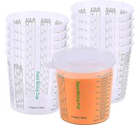 CANOPUS Profesional Vasos Mezcladores de Plastico Resina Epoxi, 1300ml (paquete de 12) Tazas Medidores con Tapa, Vasos de Plastico Graduados Para Proyectos de Arte, Automoción con 3 tapas