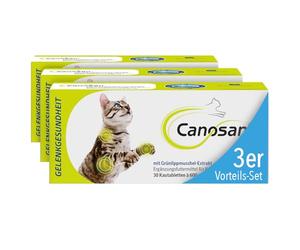 CANOSAN Pastillas masticables, 3 x 30 unidades, mejillón de labios verdes para la salud articular en gatos