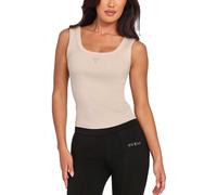 Canotta Mujer Guess Triangle Patch Canotta A Costillas Smash Taupe Gris 423645