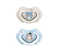 Canpol babies Biberonen Silicone Bonjour Paris - Juego de 2 tetinas simétricas, color azul 0-6 meses
