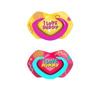 Canpol babies Chupete de silicona Light Touch, paquete de 2 cápsulas esterilizables, sin BPA, 6-18 m, neon love girl