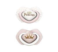 Canpol babies Chupete de silicona Light Touch, paquete de 2 cápsulas esterilizables, sin BPA, 6-18 m, Royal Baby Girl