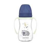 Canpol babies EasyStart - Botella anticólicos de 240 ml con tetina 3+m- Colección Sleepy Koala-con asas brillantes, color azul