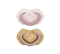 Canpol babies Smoczek silikonowy Light touch 0-6m symetryczny GOLD 2 szt. różowy