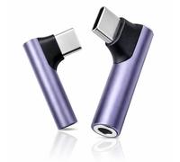 CanQuanSWZX 2 adaptadores USB C jack, 90 grados de ángulo USB C a jack de 3,5 mm, adaptador auxiliar a USB C, compatible con smartphones, tabletas y más