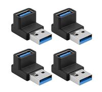 CanQuanSWZX 4 adaptadores USB 3.2 de 90 grados, 10 Gbps, USB A macho a hembra para dirección de conexión hacia arriba y hacia abajo, adaptador USB de 90 grados para ahorrar espacio, adecuado para PC
