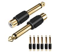 CanQuanSWZX 6 adaptadores jack a RCA, 6,35 mm jack macho a RCA hembra, conectores chapados en oro para una calidad de sonido óptima, ideal para auriculares, teatros en casa, cámaras y más