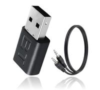 CanQuanSWZX - Adaptador USB Bluetooth 5.1, receptor Bluetooth con cable de audio de 3,5 mm, transmisor Bluetooth USB Plug and Play, toma jack Bluetooth, modo AUX/USB para altavoces y TV