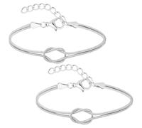 CANRNYACBZ Juego de 2 Pulseras de Nudo Infinito para Parejas - Conjunto de Ajustables Pulseras | Regalo San Valentín, Aniversario | Símbolo de Conexión Permanente Novio Novia