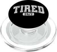 Cansado 24/7 Texto Divertido Energía Agotada Para Mamás PopSockets PopGrip para MagSafe