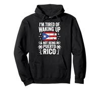 Cansado de Despertar no en Puerto Rico Boricua Pride Flag Sudadera con Capucha